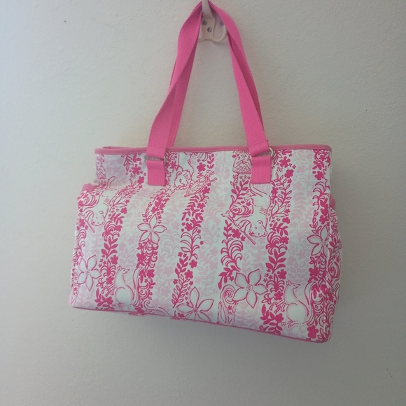 Lilly Pulitzer Pink Floral Tote Bag with Sturdy Handles - Picture 2 of 4